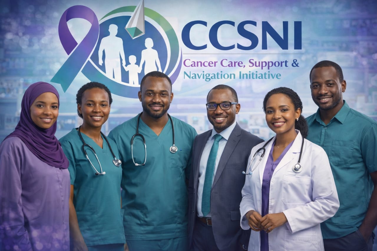 Patients and navigators smiling in support circle