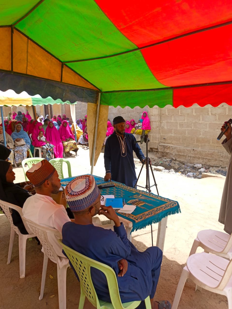 Family receiving aid